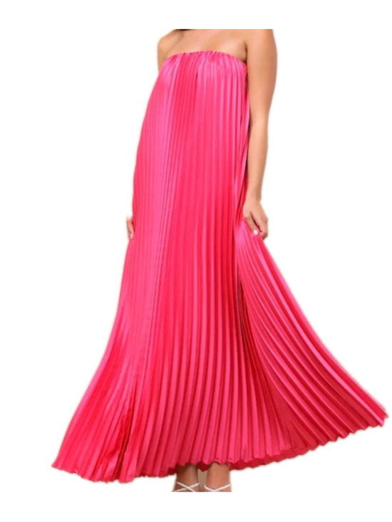 Lulus Dresses & Skirts - Lulus Divian XL Hot Pink Ombre Strapless Pleated Maxi Dress Barbiecore Prom